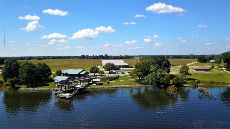 Above the Lake Village Welcome Center