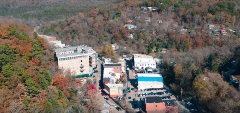 Aerial Fall Video Of Downtown Eureka Springs