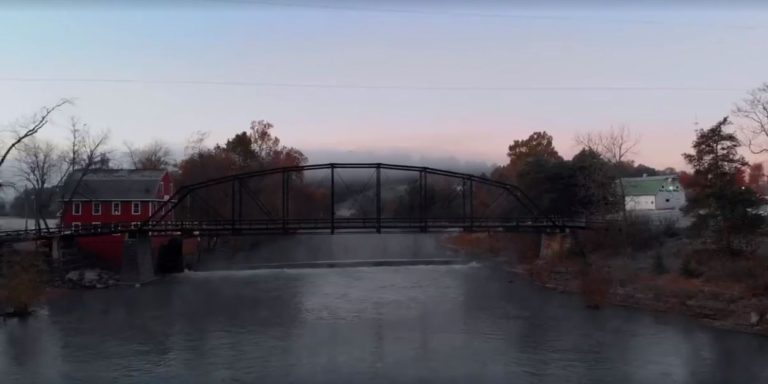 Fall Colors Over War Eagle Mill In Rogers