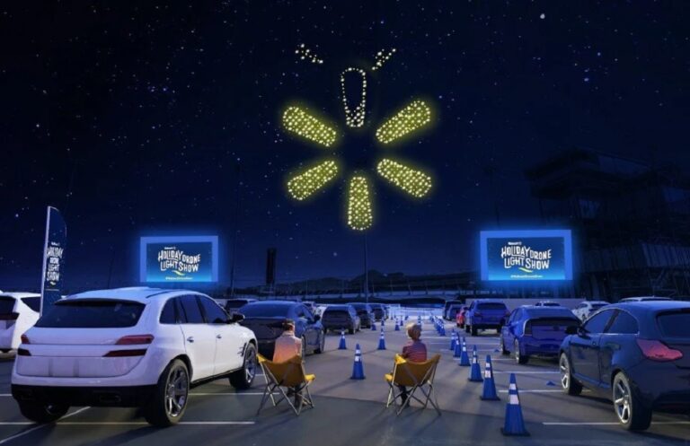 Walmart Holiday Drone Show At Fayetteville’s 112 Drive-In