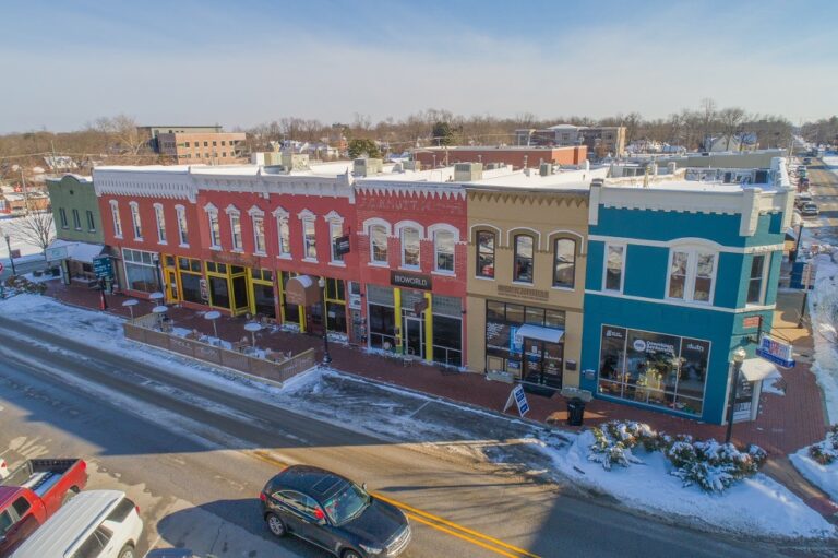 A Snowy Downtown Bentonville Square